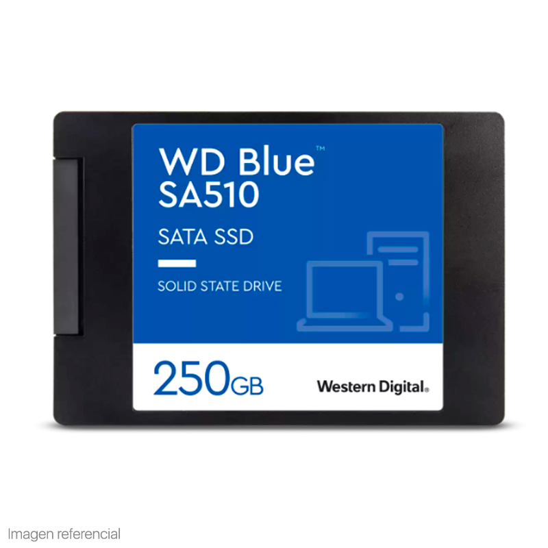 WESTERN DIGITAL UNIDAD EN ESTADO SOLIDO WESTERN DIGITAL BLUE SA510, 250GB, SATA 6GB/S, 2.5", 7MM. MODELO : WDS250G3B0A