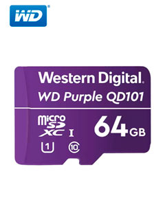 WESTERN DIGITAL:MEMORIA FLASH WD PURPLE 64GB SC QD101 MICROSD, IDEAL PARA CAMARAS DE VIDEOVIGILANCIA. MODELO: WDD064G1P0C