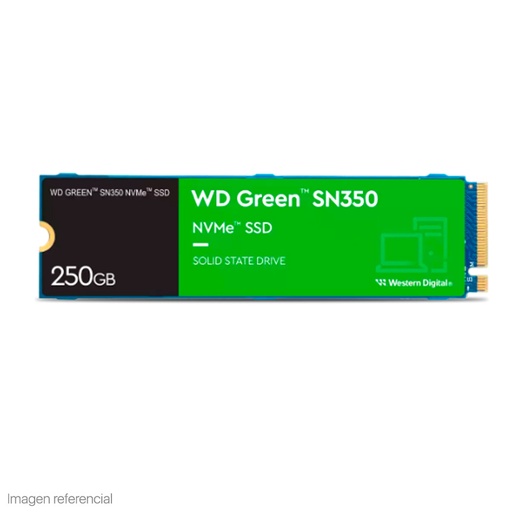 WESTERN DIGITAL: UNIDAD DE ESTADO SOLIDO WESTERN DIGITAL GREEN SN350 NVME, 250GB M.2 2280 MODELO: WDS250G2G0C