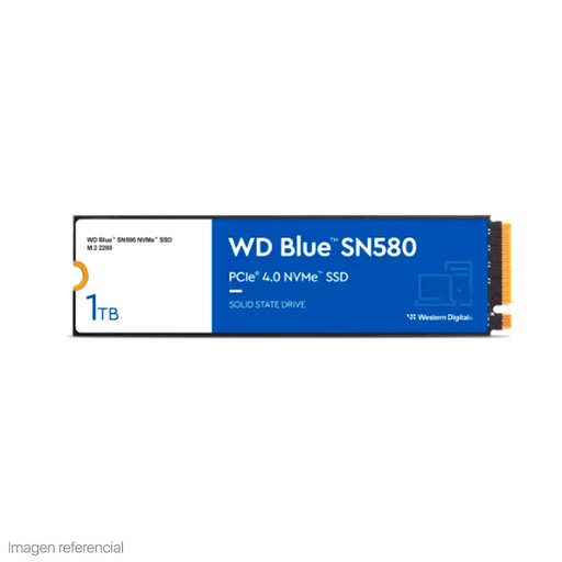 WESTERN DIGITAL UNIDAD DE ESTADO SÓLIDO WESTERN DIGITAL BLUE SN580 1TB M.2 2280, PCIE GEN 4.0 X4 NVME 1.4B MODELO: WDS100T3B0E