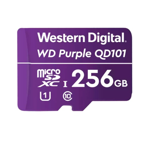 WESTERN DIGITAL MEMORIA FLASH WD PURPLE 256GB SC QD101 MICROSD, IDEAL PARA CAMARAS DE VIDEOVIGILANCIA. MODELO: WDD256G1P0C